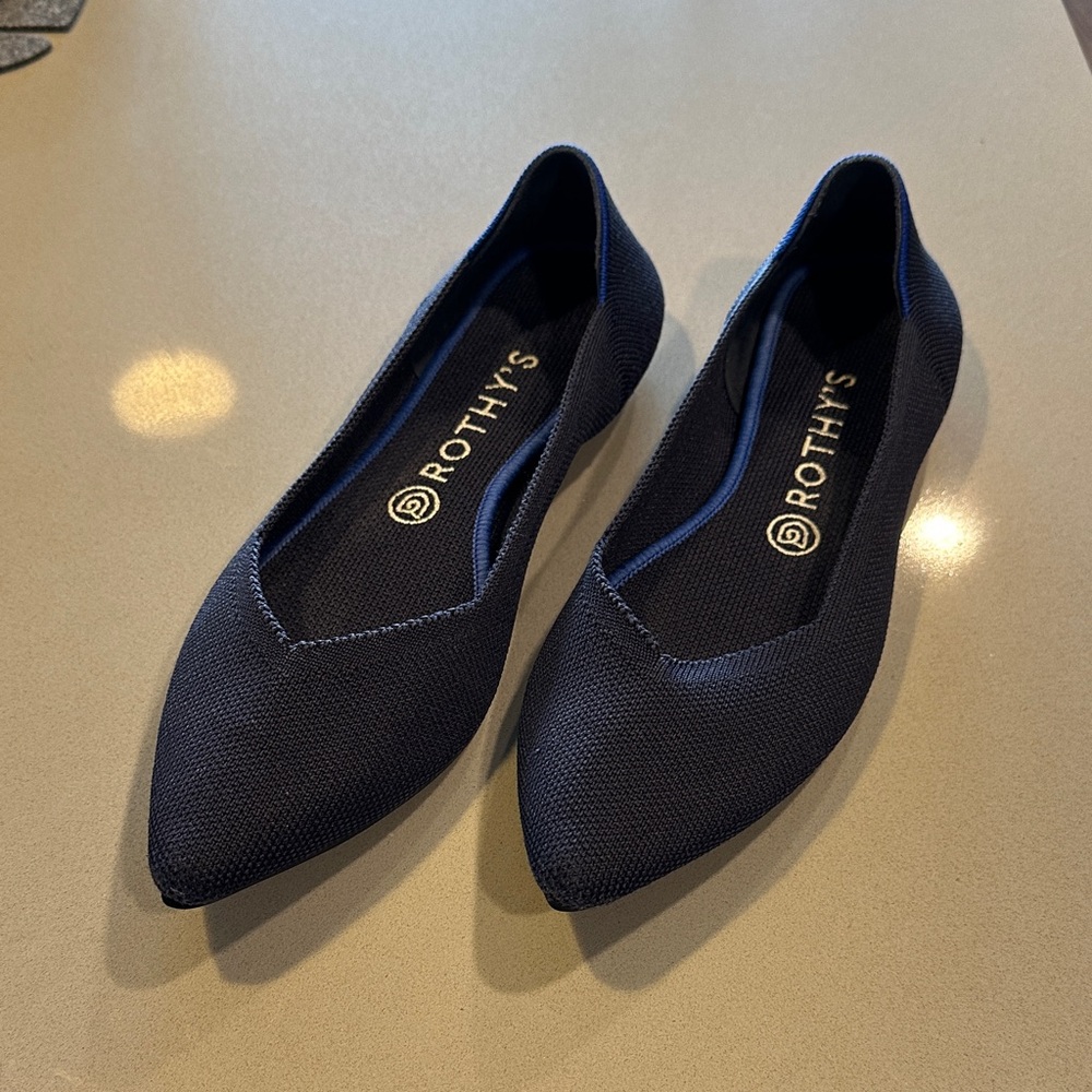 Rothy's Women's Maritime Navy Blue The Point Flats